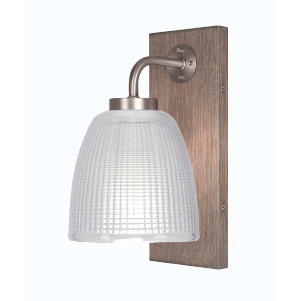 Oxbridge Graphite One-Light Wall Sconce with Clear Ribbed Glass, image 1