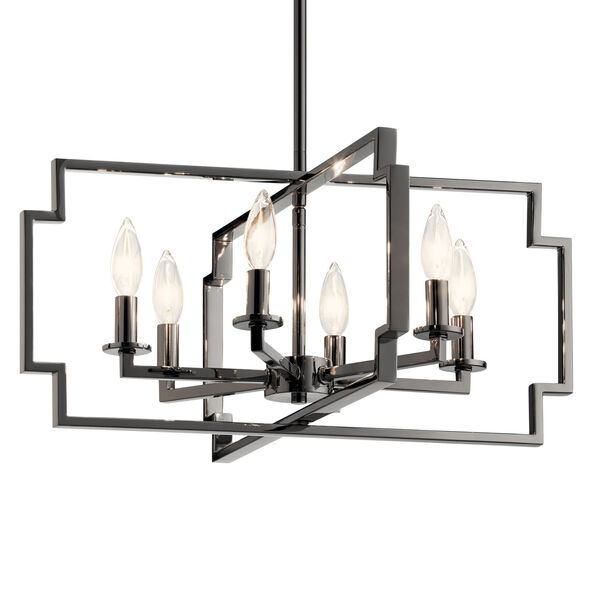 Downtown Midnight Chrome Six-Light Chandelier, image 4