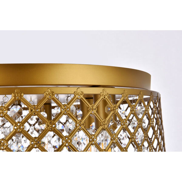 Tully Brass and Clear Six-Light Flush Mount, image 5