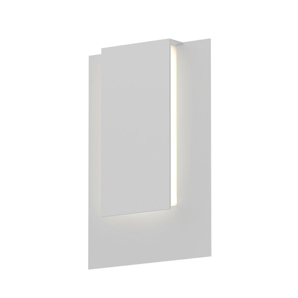 Inside-Out Reveal Textured White Short LED Wall Sconce with White Optical Acrylic Diffuser, image 1