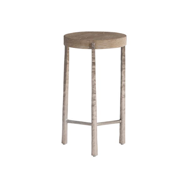 Aventura Tusk Frosted Nickel Accent Table, image 1