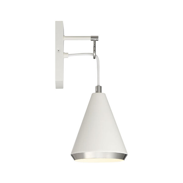 Chelsea White with Polished Nickel One-Light Wall Sconce, image 5