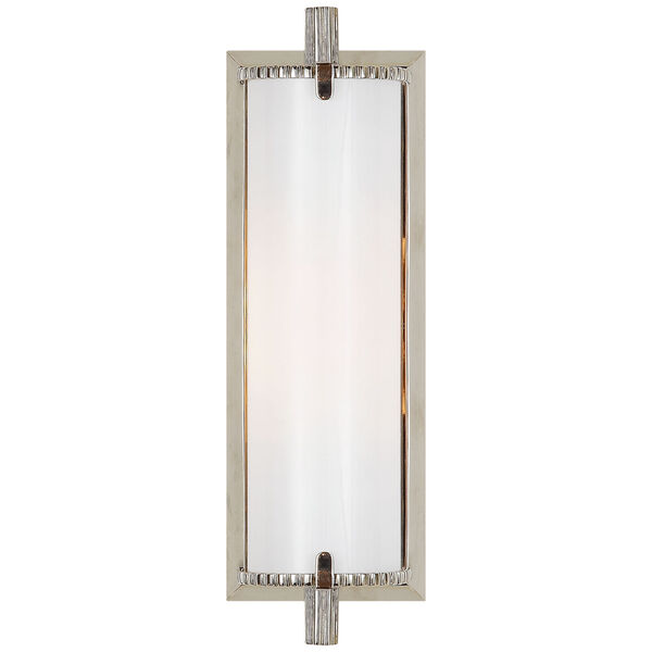 Calliope Small Bath Light in Polished Nickel with White Glass by Thomas O'Brien, image 1