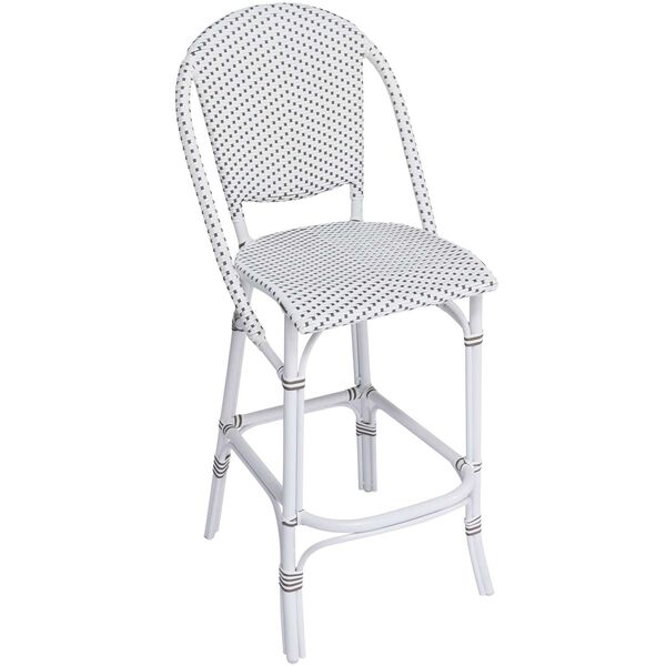 Sofie White and White with Cappuccino Dots Outdoor Bar Stool, image 6