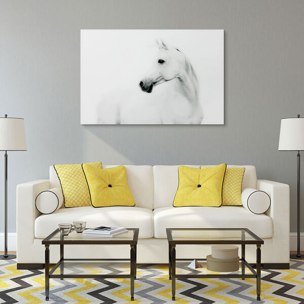 Blanco Stallion Horse Frameless Free Floating Tempered Glass Graphic Wall Art, image 4