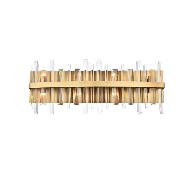 Serena Satin Gold and Clear 30-Inch Crystal Bath Sconce, image 1