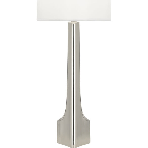 Margeaux Polished Nickel One-Light Table Lamp With White Oval Organza Shade, image 2
