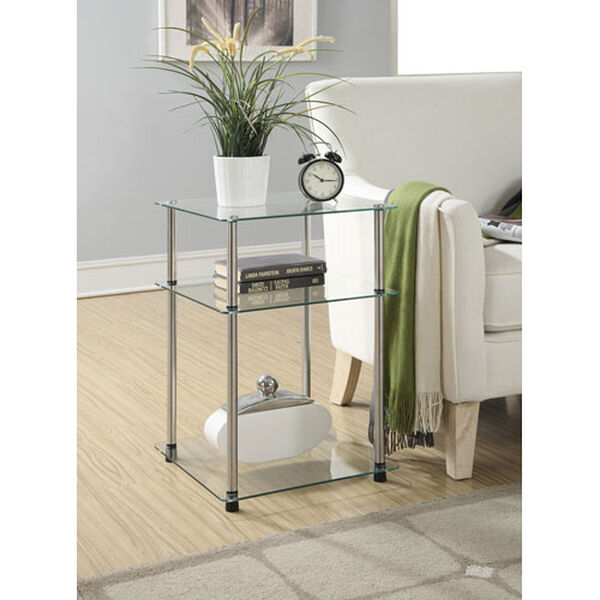 Designs2Go Glass 3 Tier End Table, image 1