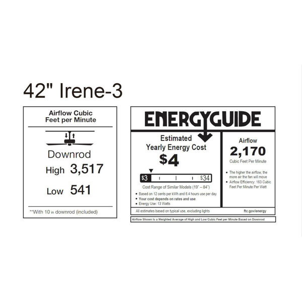 Irene-3 Matte Black and Barnwood 42-Inch Outdoor Ceiling Fan, image 2