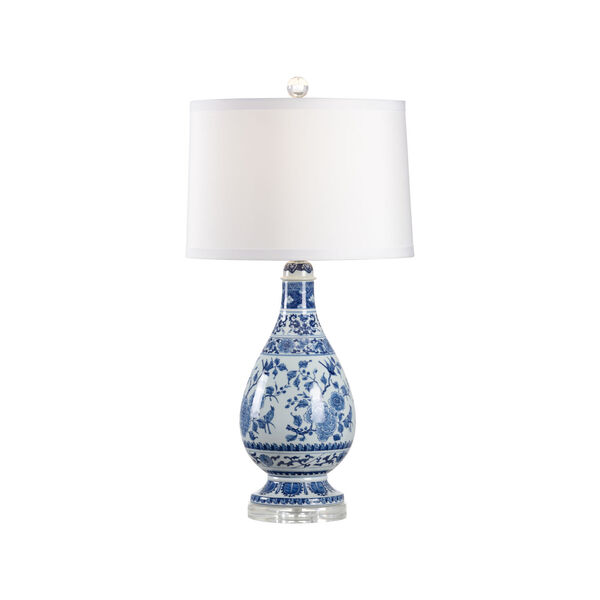 Blue and White Glaze One-Light Delft Ceramic Table Lamp, image 1