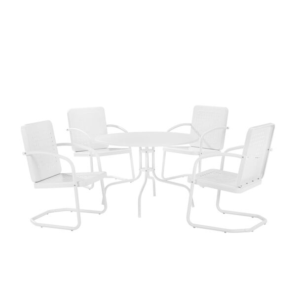 Bates White Gloss and White Satin Outdoor Dining Set, Five-Piece, image 2