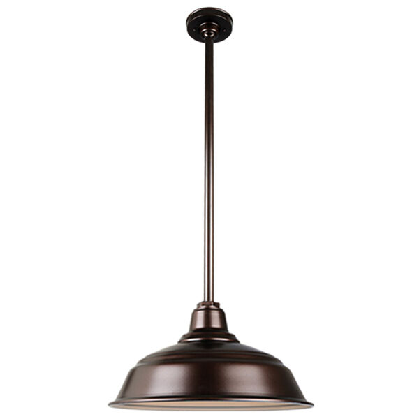 Warehouse Oil Rubbed Bronze 17-Inch Aluminum Pendant with 36-Inch Downrod, image 1