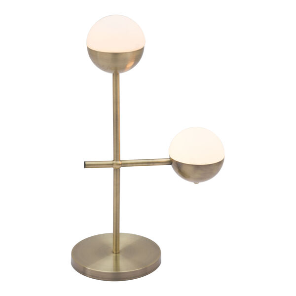 Waterloo White and Brushed Bronze Two-Light Table Lamp, image 3