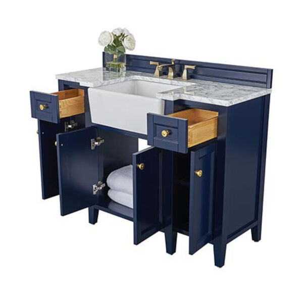 Adeline Heritage Blue 48-Inch Vanity Console with Farmhouse Sink, image 6