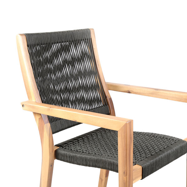 Madsen Eucalyptus Charcoal Gray Outdoor Dining Chair, Set of Two, image 5