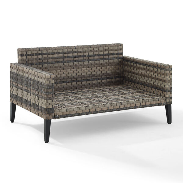 Prescott Taupe and Brown Outdoor Wicker Loveseat, image 4