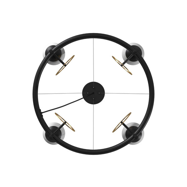 Fusion Matte Black and Brass Four-Light Chandelier, image 6