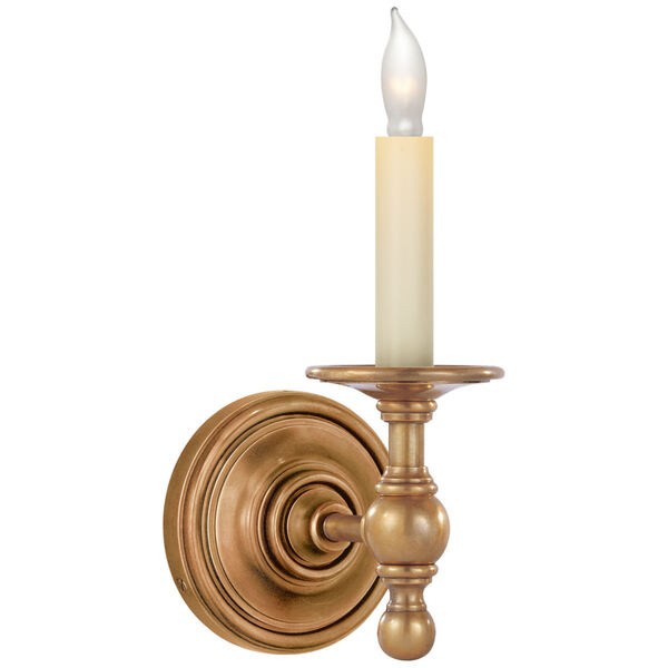 Classic Single Sconce in Hand-Rubbed Antique Brass by Chapman and Myers, image 1