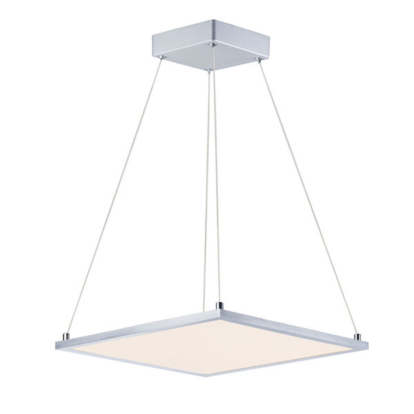 Wafer Satin Nickel 15-Inch Integrated LED Square Pendant, image 1