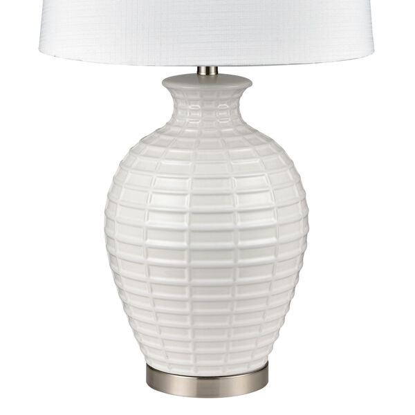 Junia White and Satin Nickel One-Light Table Lamp, image 4