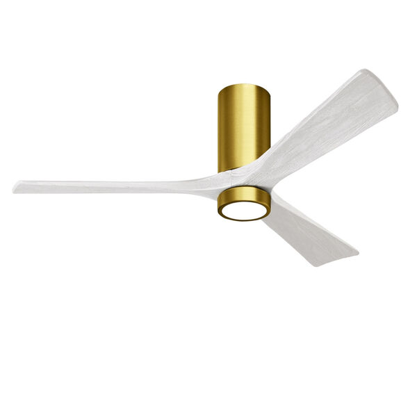 Irene-3HLK Brushed Brass 60-Inch Ceiling Fan with LED Light Kit and Matte White Blades, image 1