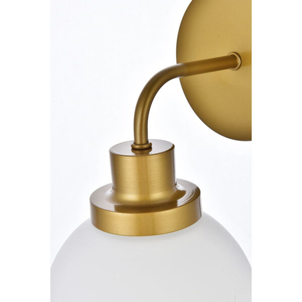 Hanson Brass and Frosted Shade One-Light Bath Vanity, image 5