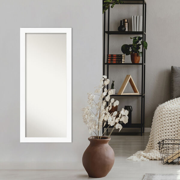 White Full Length Floor Leaner Mirror, image 6
