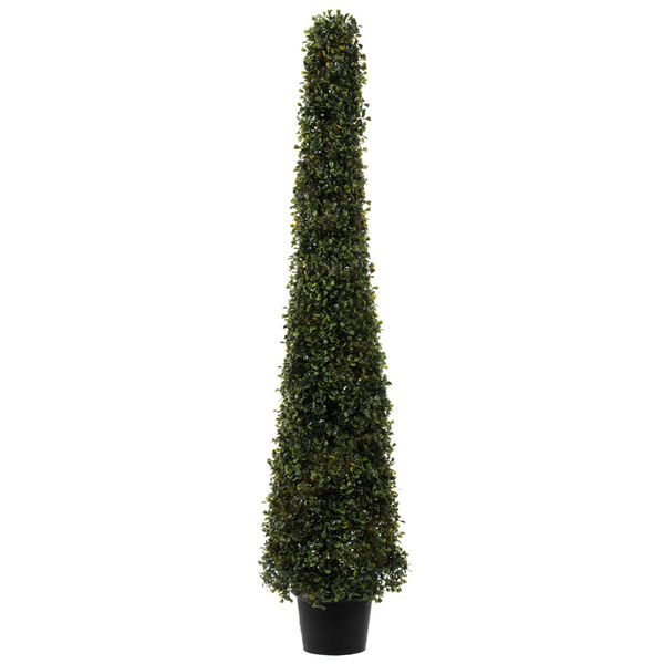 Green 4-Feet Artificial Potted Boxwood Cone with UV Resistant, image 1