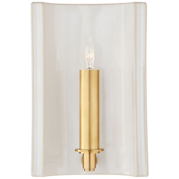 Leeds Small Rectangle Sconce in Ivory by Christopher Spitzmiller, image 1