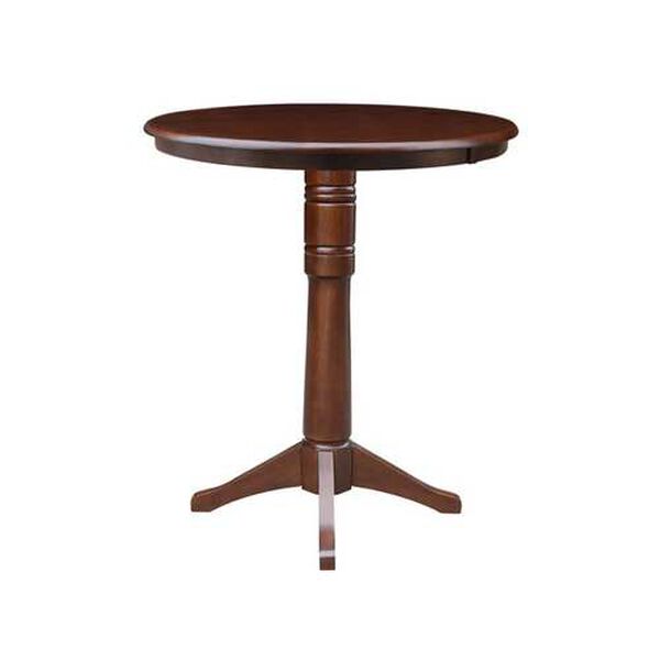 Espresso 36-Inch Round Pedestal Bar Height Table with Stools, 3-Piece, image 4