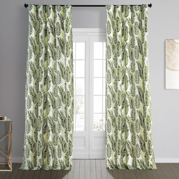 Kupala Green Printed Cotton Single Panel Curtain, image 1
