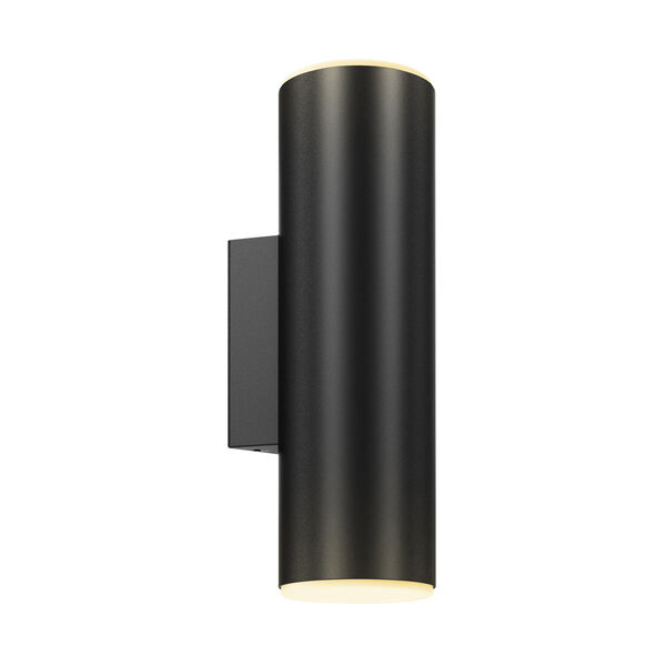 Black LED Outdoor Round Cylinder Wall Sconce, image 1