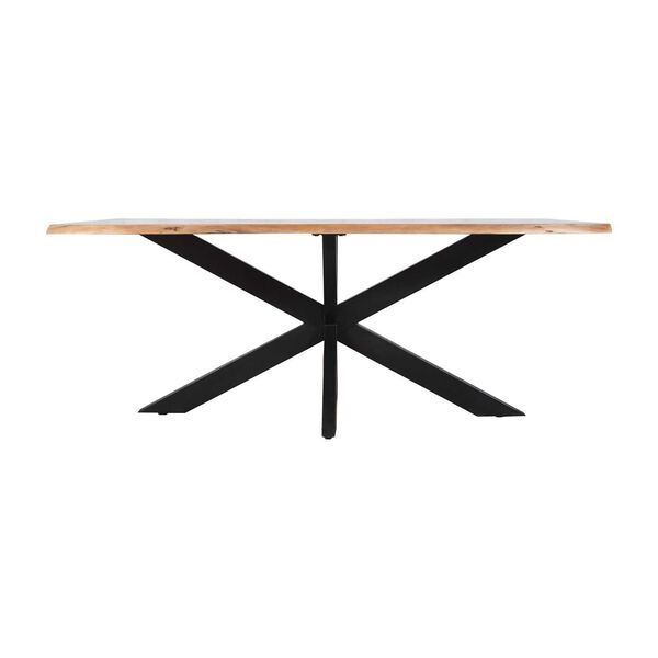 Bridge Black and Natural Wood Stain Dining Table with Live Edge, image 3