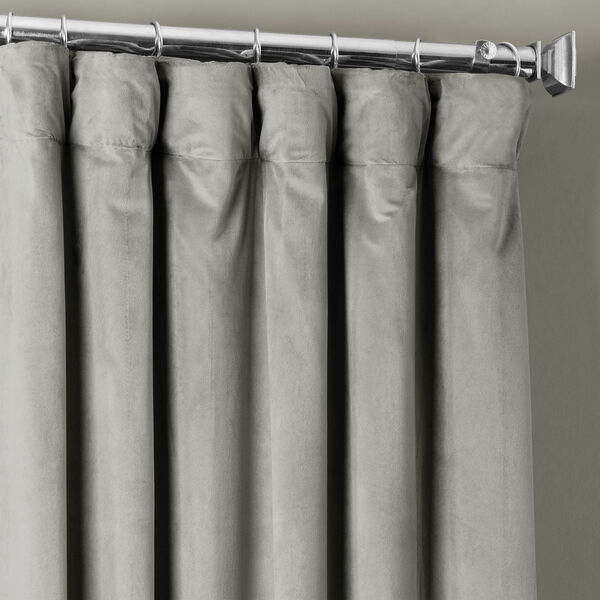 Signature Silver Grey Blackout Velvet Pole Pocket Single Panel Curtain, 50 X 120, image 3