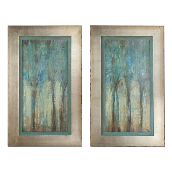 Whispering Wind Aqua Blue Framed Art, Set of 2, image 2