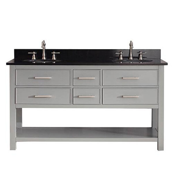 Brooks Chilled Gray 60-Inch Vanity Combo with Black Granite Top, image 1