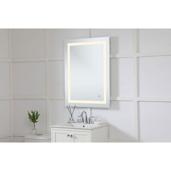 Helios Silver 36 x 27 Inch Aluminum Touchscreen LED Lighted Mirror, image 4