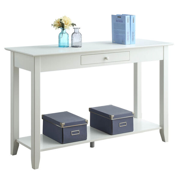 American Heritage Console Table with Drawer in White, image 2