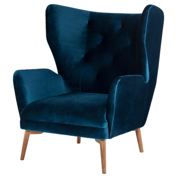 Klara Midnight Blue and Walnut Occasional Chair, image 1