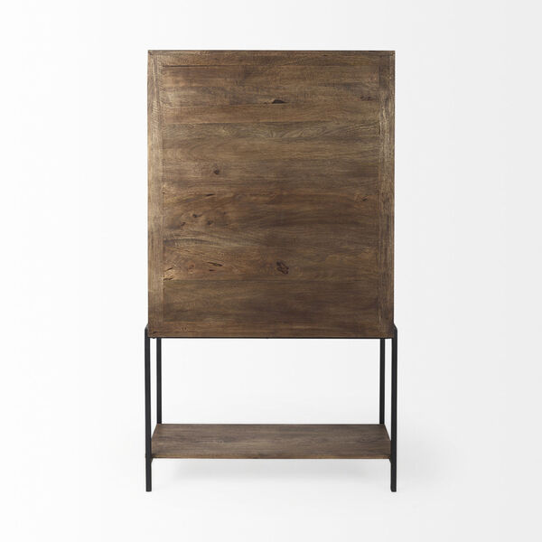 Arelius Medium Brown and Black Display Cabinet, image 4