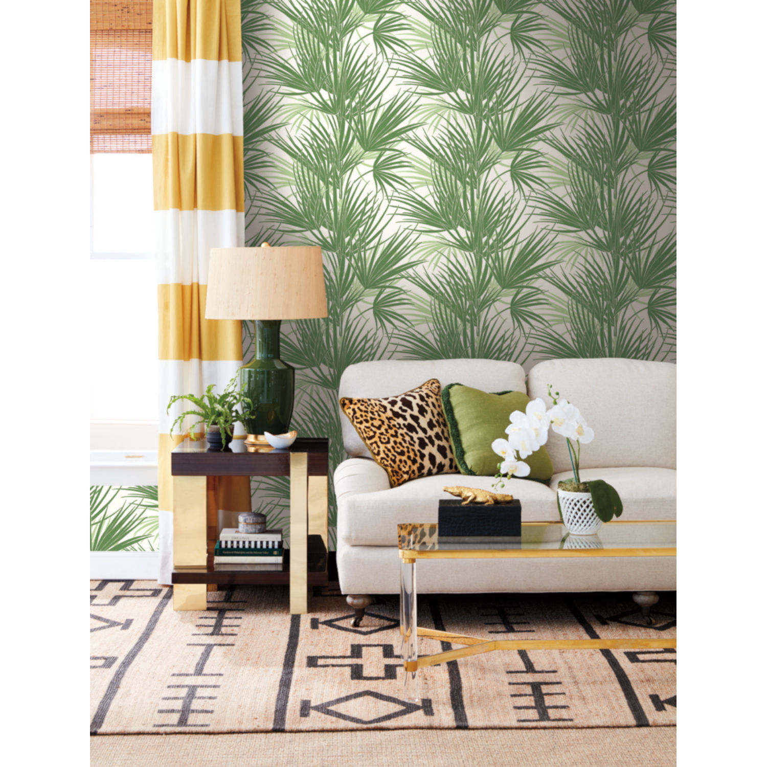 Silhouettes Green Palmetto Wallpaper