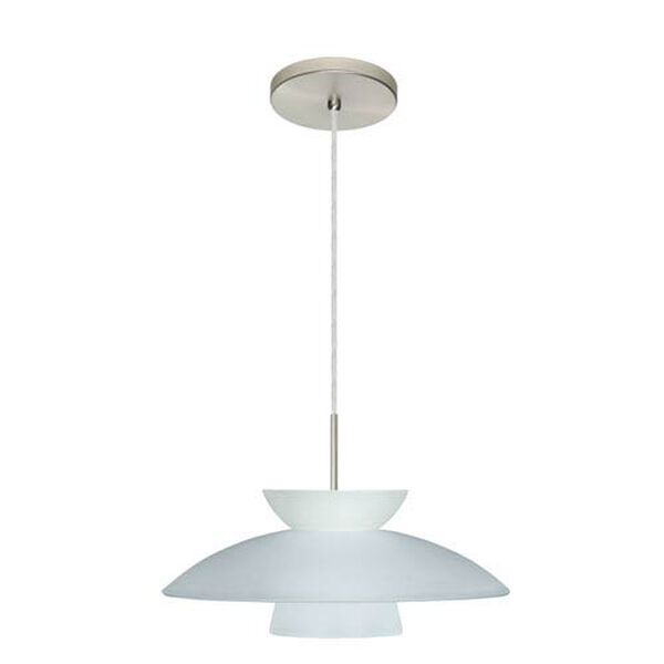 Trilo 15 Satin Nickel One-Light LED Pendant with Frost Glass, image 2