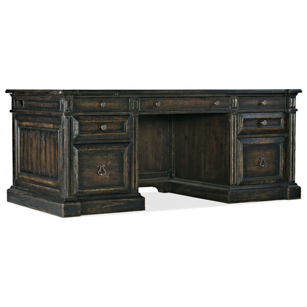 La Grange Antique Varnish Executive Desk, image 1