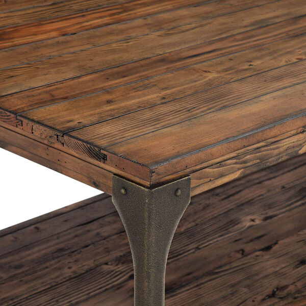 River Station Industrial Reclaimed Wood Coffee Table with Casters in Bourbon finish, image 2