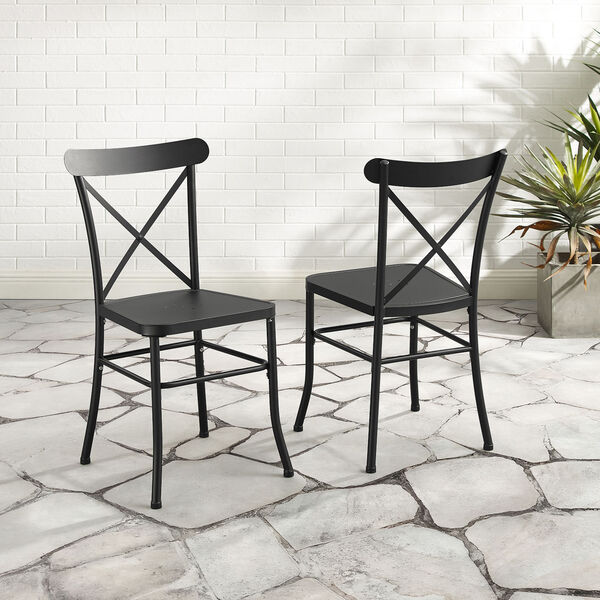 Astrid Matte Black Indoor and Outdoor Dining Chair, Set of Two, image 1