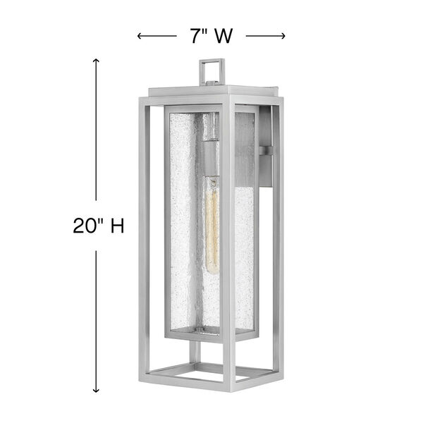 Republic Satin Nickel One-Light Outdoor Large Wall Mount, image 4