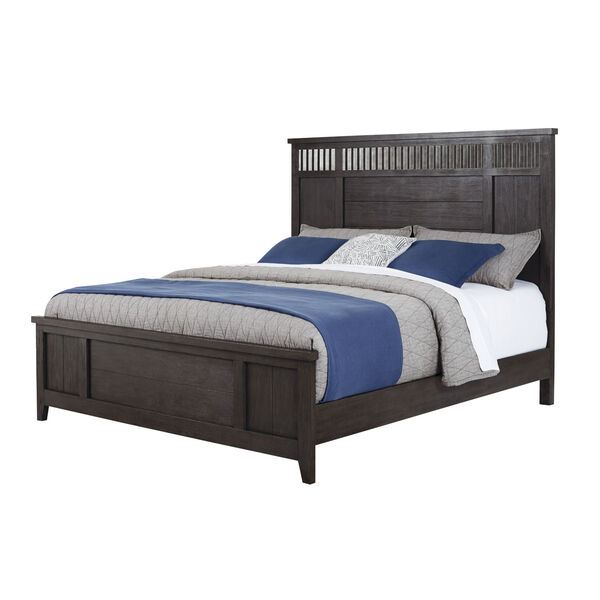 Irvine Charcoal Acacia and Metal King Bed, image 1
