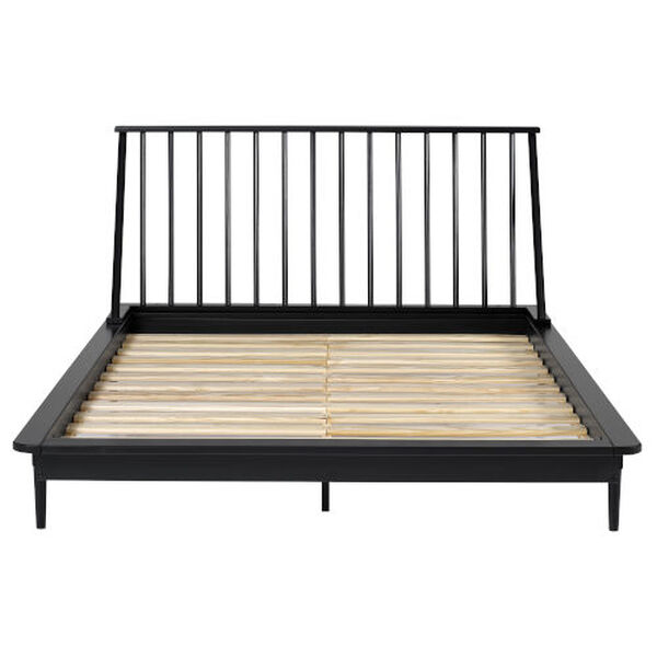 Black Wood Queen Spindle Bed, image 4