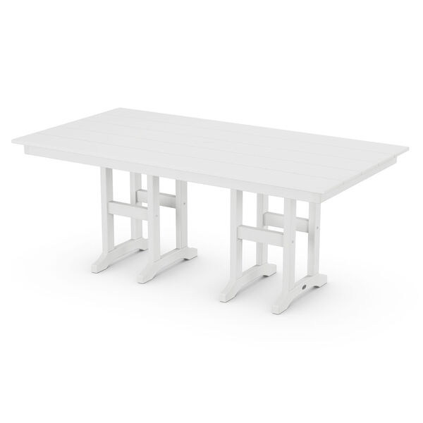 White Farmhouse 37-Inch x 72-Inch Dining Table, image 1
