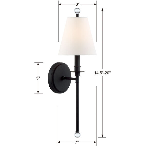 Riverdale One-Light Black Forged Wall Sconce, image 5